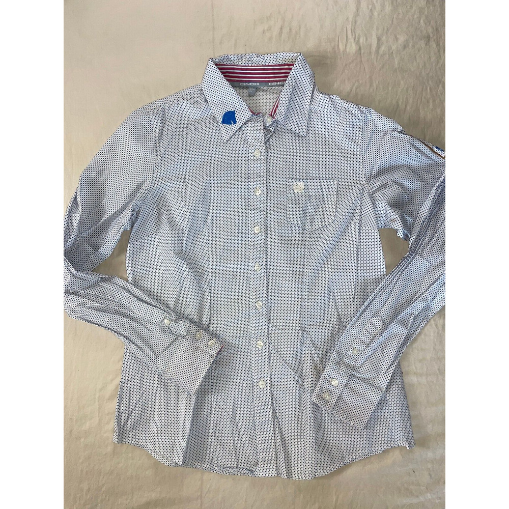 Cinch Long Sleeve Button Front Western Top, Blouse. Mary's Tack & Feed. L, GUC! - Picture 2 of 8